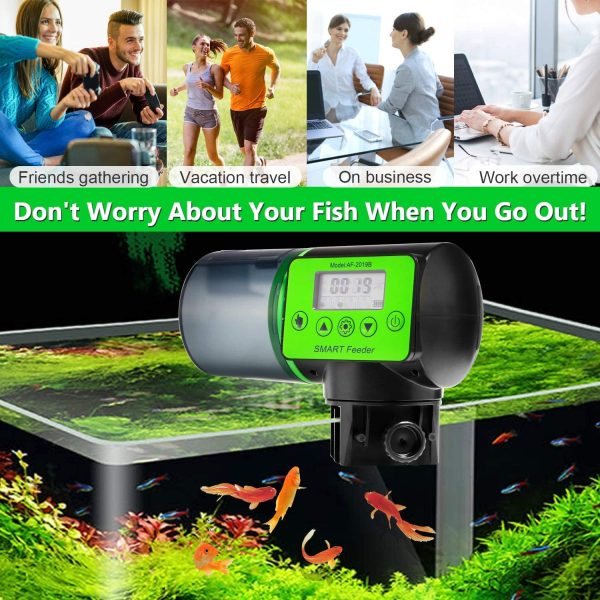 BlueFire Automatic Fish Feeder Timer Feeder for Fish Moisture-Proof Fish Food Dispenser Auto Fish Feeder Turtle Feeder with LCD Display for Aquarium or Fish Tank - Image 3