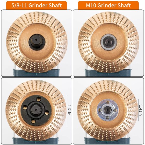 Pomsare Upgraded 3PCS Wood Carving Disc Set for 4" or 4 1/2" Angle Grinder with 5/8" Arbor, Grinding Wheel Shaping Disc for Wood Cutting, Grinder Cutting Wheel Attachments