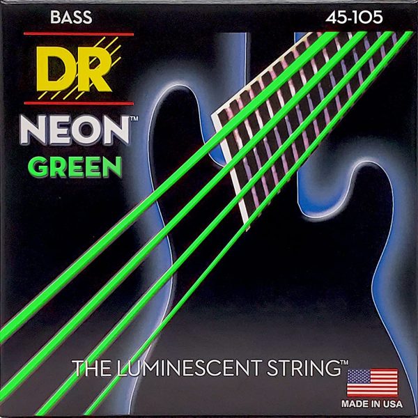 NGB-45 HIDEF NEON GREEN Colored Bass Strings: Medium 45105 - Image 4