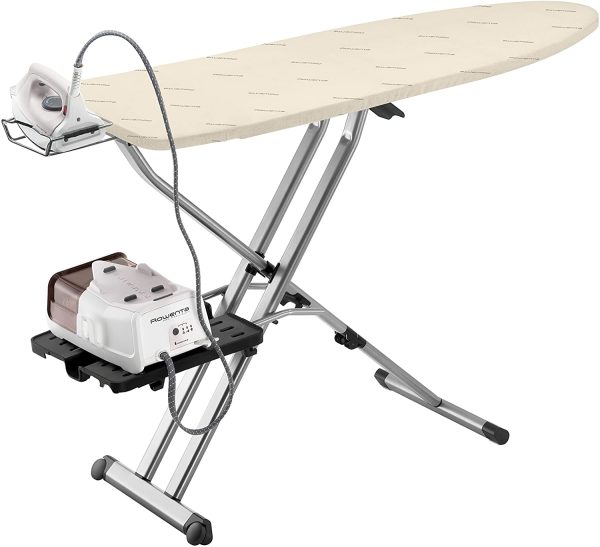 Rowenta IB9100 Pro Compact Professional Folding Ironing Board with Hanger Racks, 18-Inch by 54-Inch, Beige, IB9100, 18" x 54"