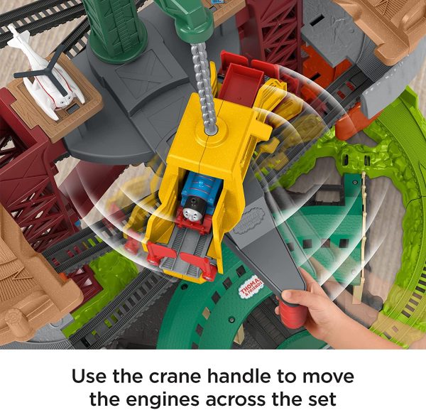 Thomas & Friends Trains & Cranes Super Tower, Motorized Train and Track Set for Preschool Kids Ages 3 Years and up - Image 5