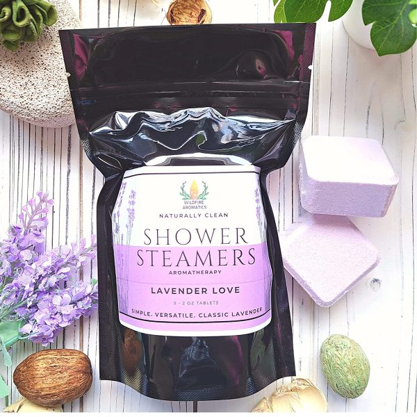 Lavender Love Shower Steamer Tablets (Pack of 10) Gifts for Women and Men - Lavender Essential Oil Scented Aromatherapy Shower Bomb, Relaxing Sleep Shower Bath Bomb Tablet Wildfire Aromatics - Image 4