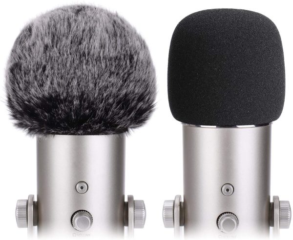 PEYOU for Blue Yeti Pop Filter, Professional Microphone Pop Filter Windscreen, Foam Windscreen & Furry Windscreen Microphone Cover Designed for Blue Yeti Yeti Pro, 2 Pack Mic Pop Filter Mask Shield - Image 4