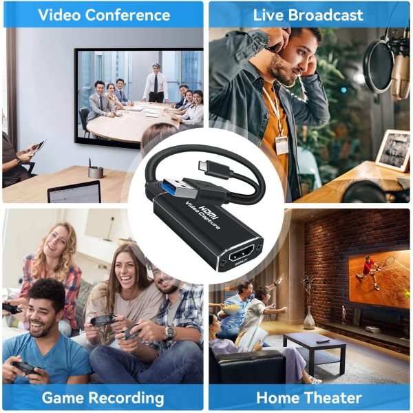 Capture Card, Audio Video Capture Card 4K HDMI to USB 2.0, 1080p 60fps Game Capture Card for High Definition Acquisition, Live Streaming, Game Online Recording, Medical Imaging, Live Conference - Image 5