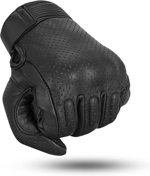 Motorcycle Gloves Men ?C 100% Cowhide Leather Breathable Touch Screen Hard | CE Approved Knuckle Protection Bike Gloves