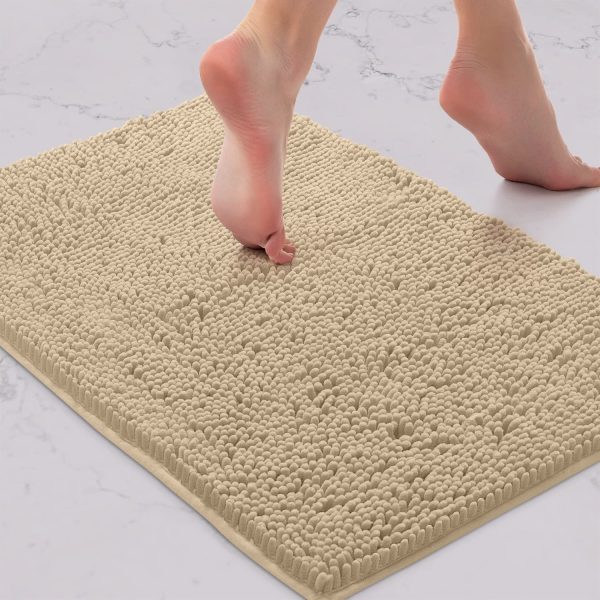 Bathroom Rug Mat -Extra-Soft Plush Bath Shower Bathroom Rug,1'' Chenille Microfiber Material, Thickening Shaggy Tub Mat Carpet, Super Absorbent. Machine Wash & Dry (15'' x 23'', Birch) - Image 7