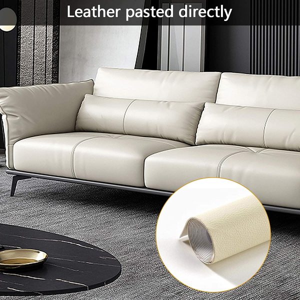 YANAVV Leather Repair Patch 4 x 79 in Repair Tape Self-Adhesive for Furniture Sofas Car Seats Chair Couches Handbags Jackets Decorative Home Hotel Wall (Beige) - Image 5