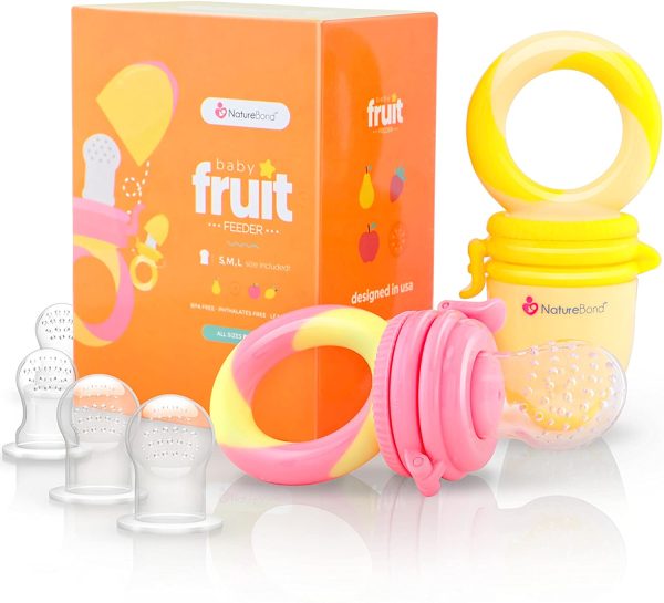 NatureBond Baby Food Feeder/Fruit Feeder Pacifier (2 Pack) - Infant Teething Toy Teether | Includes Additional Silicone Sacs - Image 4