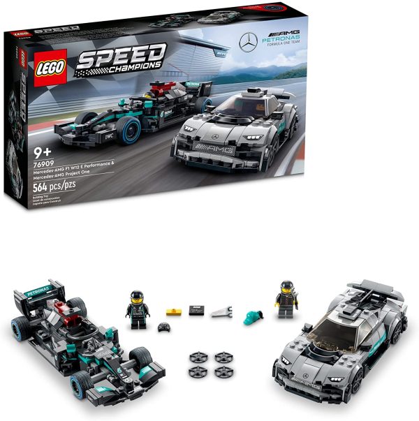 LEGO Speed Champions Mercedes-AMG F1 W12 E Performance & Mercedes-AMG Project One 76909 Building Kit; for Ages 9+ (564 Pieces) - Image 3