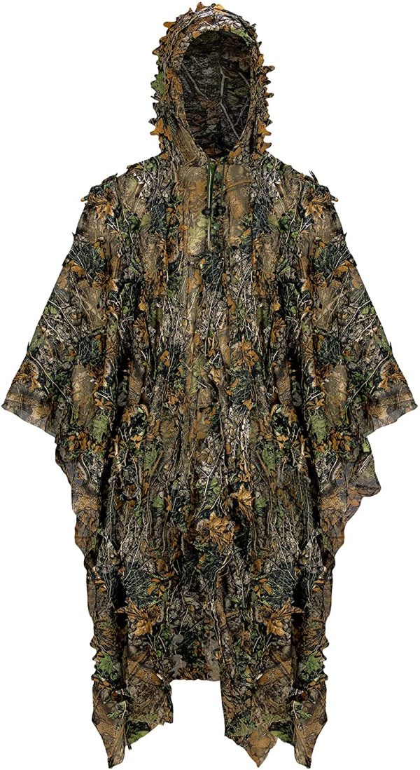 Ginsco 3D Leaf Woodland Ghillie Suit Camouflage Clothing for Hunting Bird Watching Military Training Outdoor Gaming Airsoft Wildlife Photography - Image 5