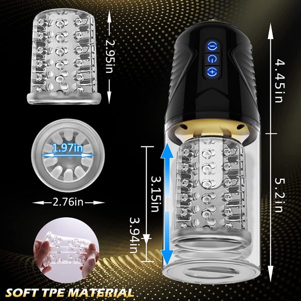 Automatic Male Masturbator, Amortoy Male Masturbators Cup with 7 Thrusting & Rotating, 50dB Super Quite Hands-Free Electric Pocket Pussy, 3D Large Grain Texture Deep Massager Penis Stroker, Male Sex Toys for Men - Image 2