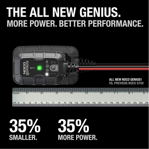 NOCO GENIUS1, 1-Amp Fully-Automatic Smart Charger, 6V and 12V Battery Charger, Battery Maintainer, Trickle Charger, and Battery Desulfator with Temperature Compensation - Image 6