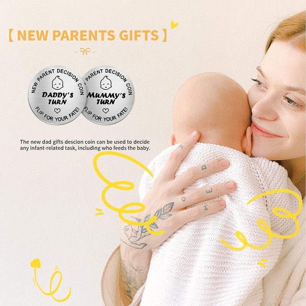 New Dad Mom Gifts Decision Coin,LucBuy Funny Newborn New Baby Gift New Parents Gift Pregnancy Gift for First Time Mummy Daddy,Baby Shower Mothers Fathers Day Christmas Birthday Thanksgiving Gift - Image 6