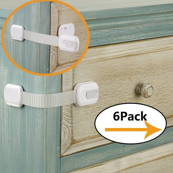 Child Proof Baby Safety Locks for Cabinet Locks Extra 3M Adhesive No Screws for Drawers Cupboard Doors (6Pack Child Safety Cabinet Locks) - Image 7