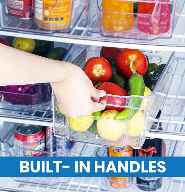 KICHLY (Set of 8) Pantry Organizer - Include 8 Organizer 4 Large & 4 Small Drawers Stackable Fridge Organizers for Freezer, Kitchen, Countertops, Cabinets (8- Piece) - Image 9