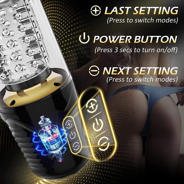 Automatic Male Masturbator, Amortoy Male Masturbators Cup with 7 Thrusting & Rotating, 50dB Super Quite Hands-Free Electric Pocket Pussy, 3D Large Grain Texture Deep Massager Penis Stroker, Male Sex Toys for Men - Image 7