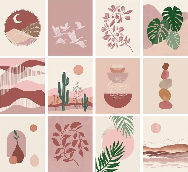 ARTIVO Boho Wall Art Prints Southwestern Art Wall Decor 8x10 12 Set, Neutral Aesthetic Wall Collage Kit, Modern Wall Art Desert Bedroom Posters, - Image 6