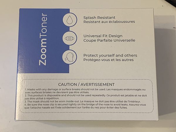 ZoomToner? Ships from Canada - 100 Pack Disposable Face Masks Masques Safety, 3-Ply Ear Loop - Image 7