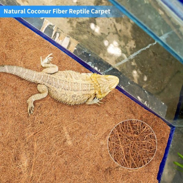 Laelr Reptile Carpet Natural Coconut Fiber, 3Pcs Reptile Mat for Pet Terrarium Liner, Reptile Bedding for Lizard Chamelon Turtle Snake Bearded Dragon, 20x12 Inches - Image 5