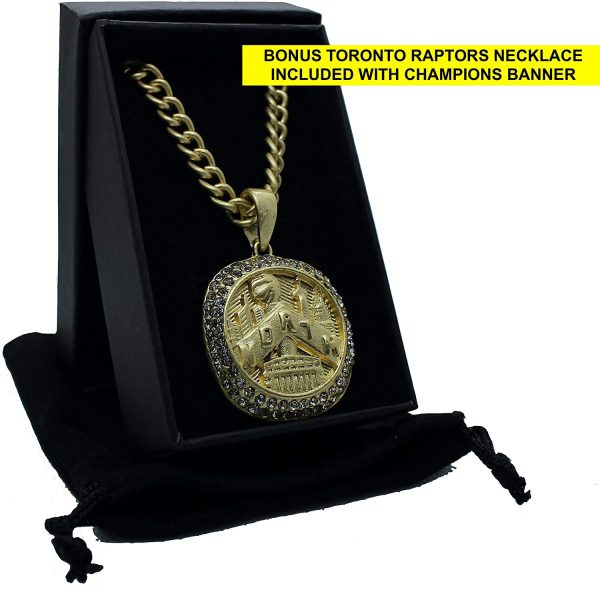 Toronto Raptors Flag with Bonus Necklace Bundle 2019 NBA World Champions Banner (3ft by 5ft) by Legendary Sports? - Image 6