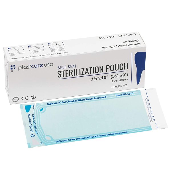 200 Self Sterilization Pouches for Cleaning Tools, Autoclave Sterilizer Bags for Dental Offices, Pouch for Dentist Tools Measuring 3.5 by 10 Inches, 1 Box of Paper Blue Film - Image 4