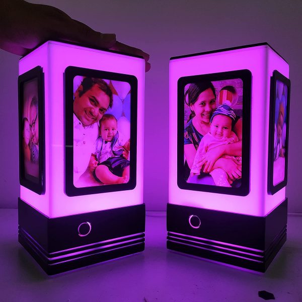 Telepathy - Friendship Lamp With 4 Insertable Photos | Long Distance Touch Lamps with 250+ colors | Unique Handmade Gifts (SET OF 2) - Image 7