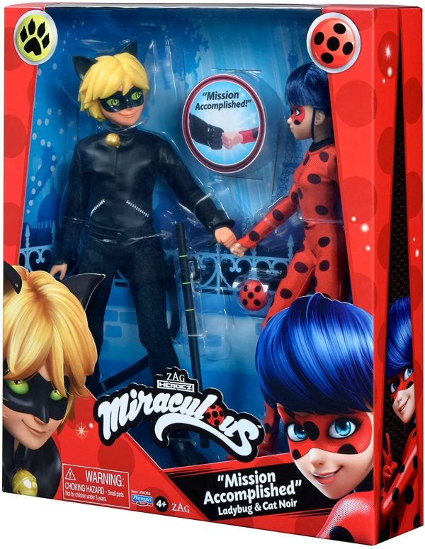 Miraculous Ladybug Mission Accomplished Ladybug & Cat Noir 2-Pack Pound It Fists by Playmates Toys, Multicolor - Image 5