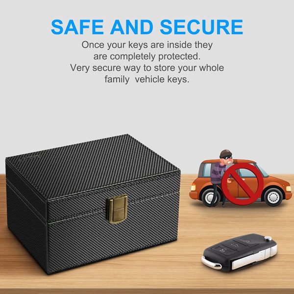 Car Key Signal Blocking Box,Large Faraday Box 17 x 12 x 9cm for Car Keys Phones RFID Blocker Case Car Key Safe Box,Fob Storage Box Keyless Cars Security Anti Theft Large Storage Box - Image 6