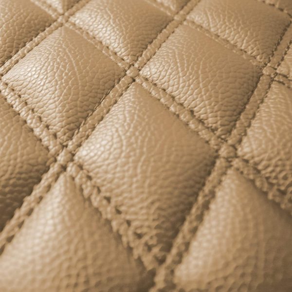 Luxury Universal Liners Faux Leather Car Floor Mats Diamond Design Full Set with Gift - Universal Fit for Cars, Trucks & SUVs (Beige) F12002 - Image 8