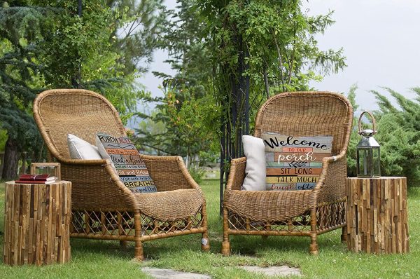 Jartinle Decorative Pillow Covers Porch Rules Sign Outdoor Farmhouse Throw Pillow Covers, Square Linen Patio Cushion Cases for Couch Bench Seat Chair Car 18x18 Inch - Image 3