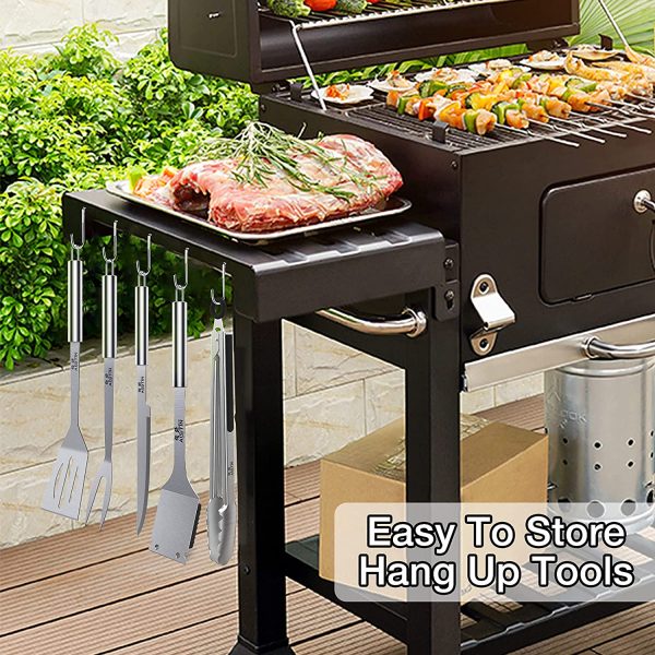 AISITIN BBQ Tools, BBQ Accessories,Stainless Steel BBQ Set, BBQ Utensils Set, BBQ Grill Set for Outdoor Camping, Picnic, Party, BBQ Gift for Men Women - Image 9