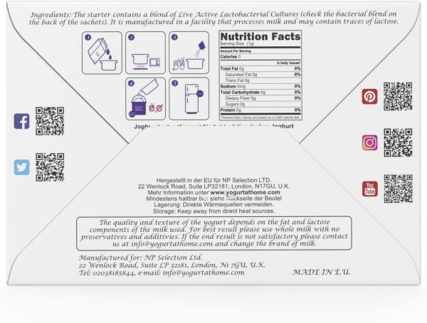 Yogurt Starter Cultures - Freeze-Dried Culture Sachets for Authentic Bulgarian Yogurt (5 sachets) - Image 2