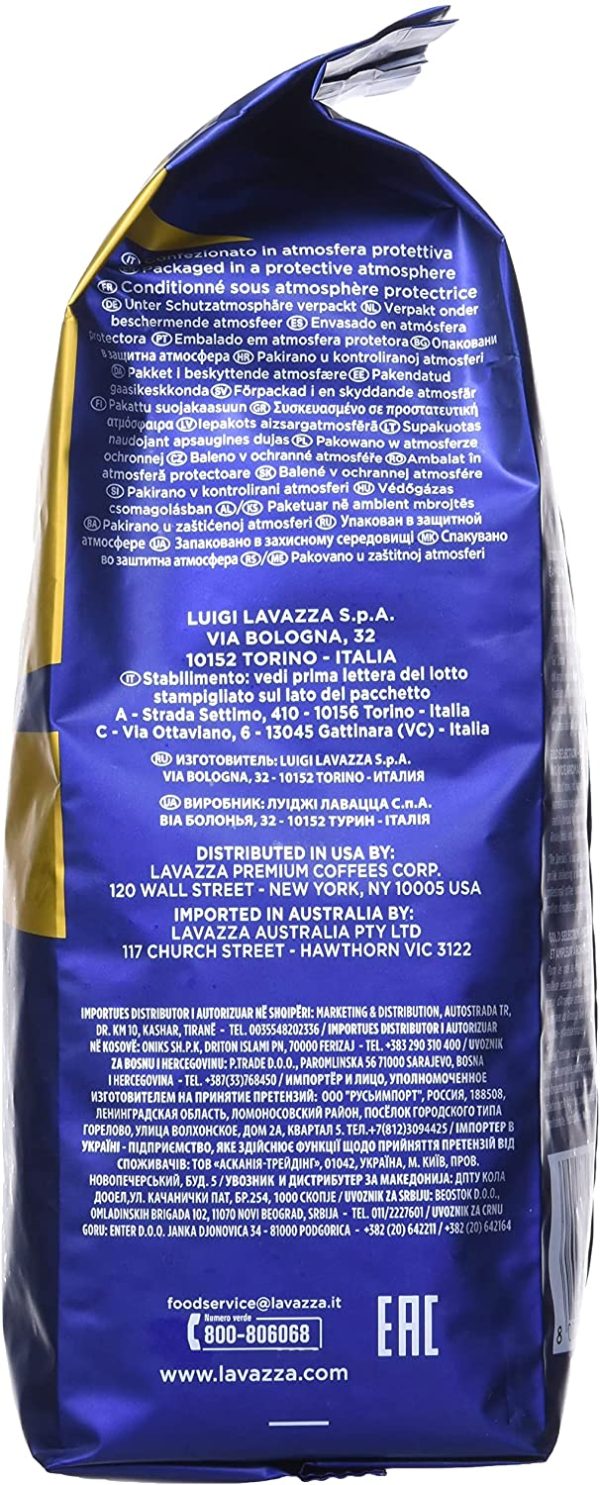 Lavazza Gold Selection Whole Bean Coffee Blend, Medium Espresso Roast, 2.2-Pound (1KG) Bag - Image 3