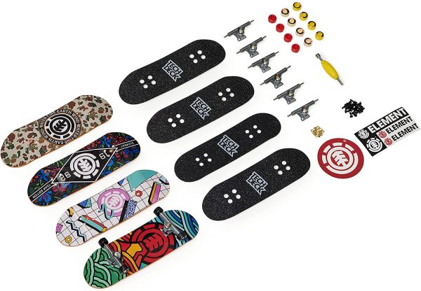 Tech Deck, Ultra DLX Fingerboard 4-Pack, Element Skateboards, Collectible and Customizable Mini Skateboards - Image 7