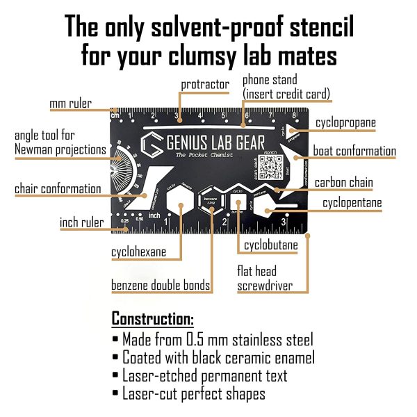 The Pocket Chemist Organic Chemistry Stencil, Ruler and Unit Conversion Reference - Homework Edition - Image 7