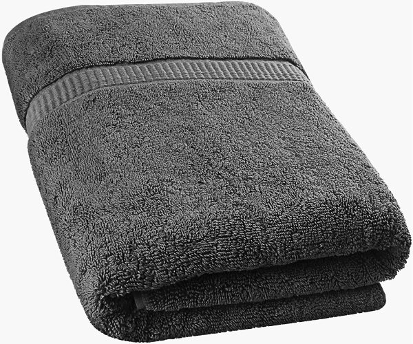 '- Luxurious Jumbo Bath Sheet (35 x 70 Inches) - 600 GSM 100% Ring Spun Cotton Highly Absorbent and Quick Dry Extra Large Bath Towel - Super Soft Hotel Quality Towel (Grey) - Image 4