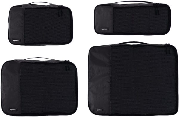 AmazonBasics 4 Piece Packing Travel Organizer Cubes Set - Black - Image 5