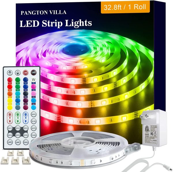 Led Lights Strip for Bedroom, 32.8ft RGB 5050 Led Lights for Bedroom, Room, Kitchen, Home Decor DIY Color Led Light Strip Kit with 44 Key Remote and Power Supply - Image 6