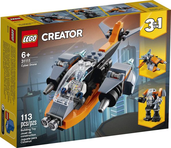 LEGO Creator 3in1 Cyber Drone 31111 3in1 Toy Building Kit Featuring a Cyber Drone, Cyber Mech and Cyber Scooter, New 2021 (113 Pieces) - Image 3