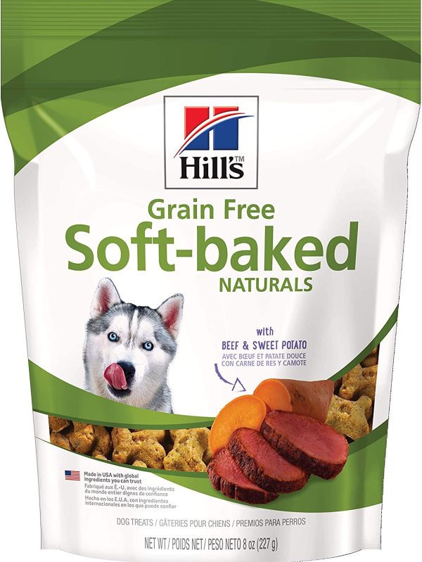 Hill's Grain Free Soft-Baked Naturals Dog Treats, with Beef & Sweet Potatoes, 8 oz bag