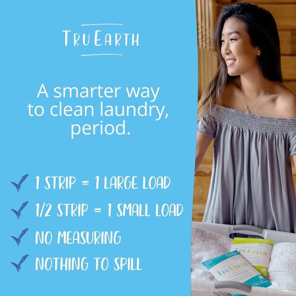 Tru Earth Eco-friendly, Biodegradable, Zero Waste, Cruelty-Free Laundry Detergent Sheets/Eco-Strips for Sensitive Skin, 32 Count (Up to 64 Loads), Fresh Linen Scent - Image 6