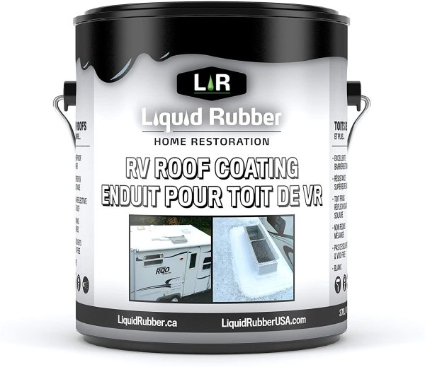 Liquid Rubber RV Roof Coating - Solar Reflective Sealant, Trailer and Camper Roof Repair, Waterproof, Easy to Apply, Brilliant White,1 Gallon - Image 3