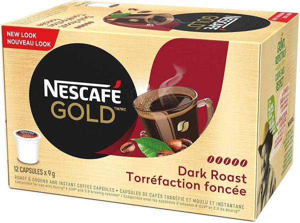 NESCAFÉ GOLD Dark Roast & Ground Coffee Capsules, K-Cup Compatible Pods, 12 Capsules - Image 7