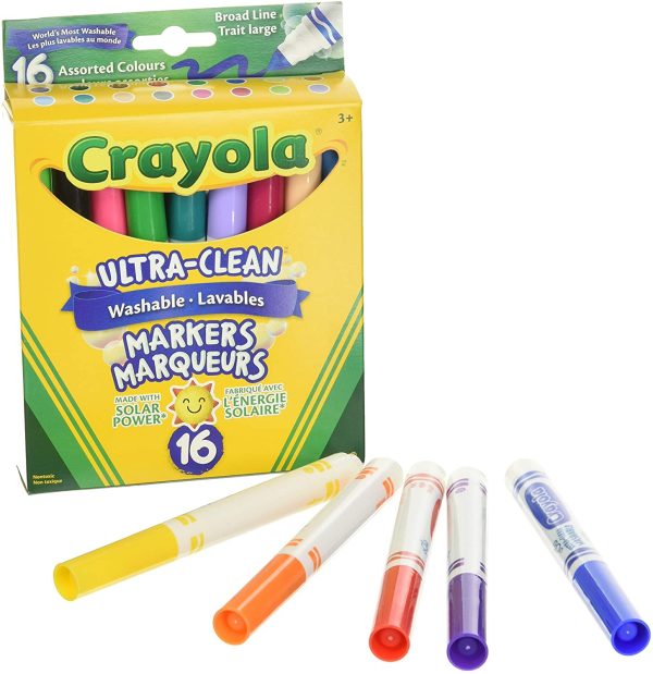 Crayola 56-7916 16 Washable Broad Line Markers, Colossal, School and Craft Supplies, Drawing Gift for Boys and Girls, Kids, Teens Ages 5, 6,7, 8 and Up, Back to school, School supplies, Arts and Crafts, Gifting - Image 4