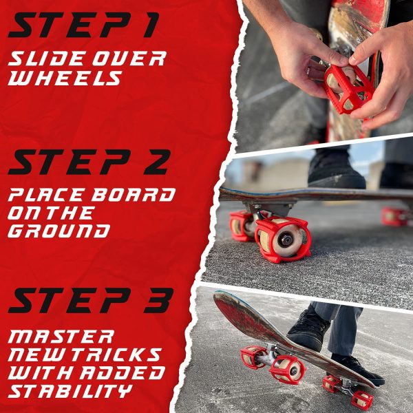 Skateboard Trick Trainer - The Fastest, Safest Way to Master New Tricks ?C Learn to Land Kickflips Without The Pain ?C Great Gifts for Skaters of All Skill Levels - Easy to Use & Ultra-Durable