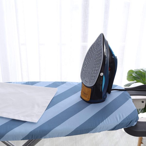 SHERWOOD Adjustable Size Ironing Board Cover - Fits Standard Size 15" x 54" and Large Boards up to 18" x 54" - Resists Scorching and Staining, Elastic Edge, Thick Padding(Diagonal Blue) - Image 4