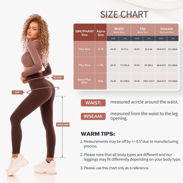 SINOPHANT Leggings for Women High Waist Stretch Opaque Tummy Control Gym Yoga Pants - Image 3