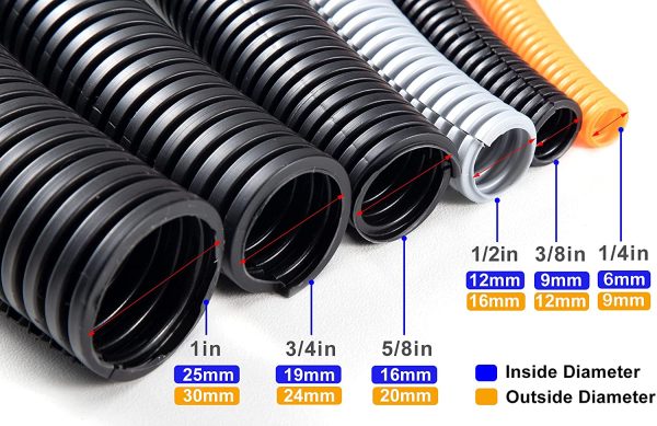 10FT 1" Wire Loom Split Tubing Auto Wire Conduit Flexible Cover - Image 4