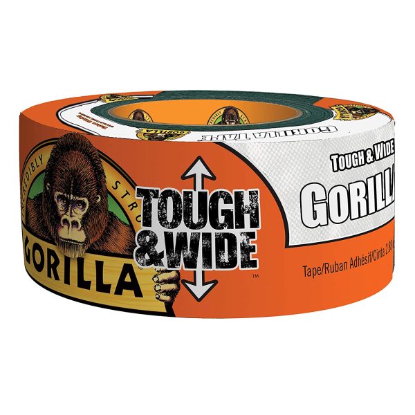 Gorilla Tough & Wide Utility Tape, Duct Tape, Double-Thick Adhesive, All Weather Resistant Shell, Reinforced Backing, White, 2.88 in x 25 yd, 6025302 (Pack of 1) - Image 2