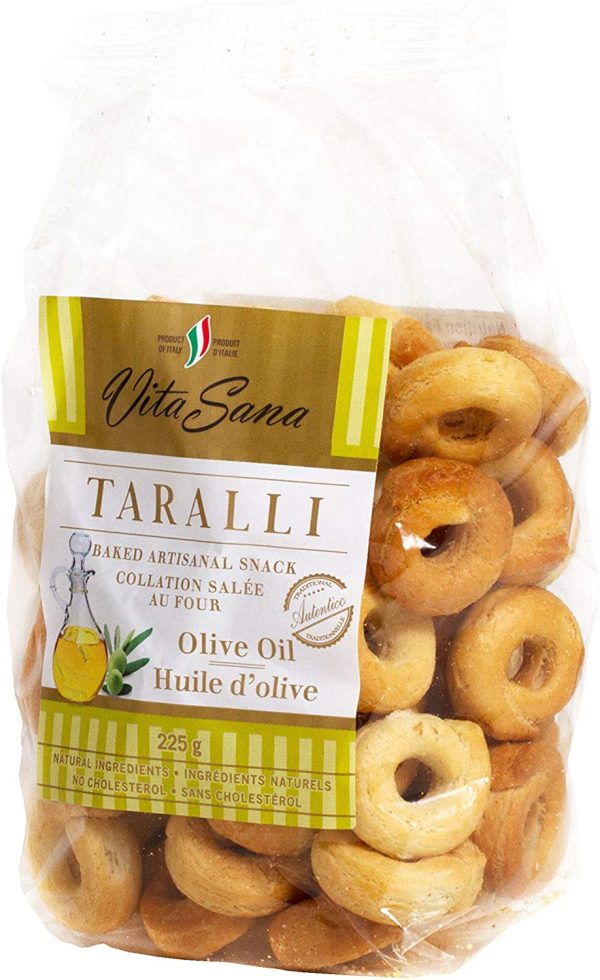 Vita Sana Taralli Olive Oil, 225 Grams (Packaging may vary)